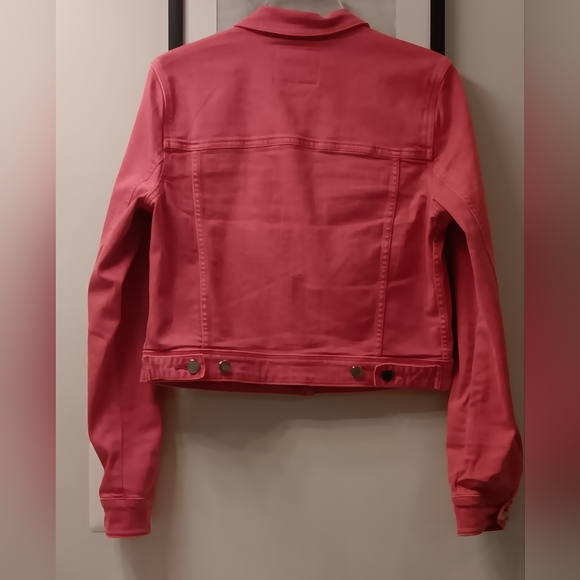 PAIGE Cropped Jean Jacket, Size M, Pink - Picture 2 of 7